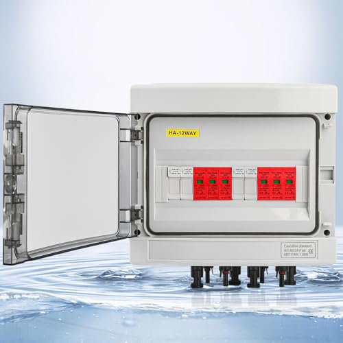 Überspannungsschutz PV DC Solar PV Anschlusskasten 1000V 2-String Photovoltaik 12-Module Solar Spannungsschutz IP65 Wasserdicht Gehäuse
