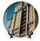 Gokays Piatti decorativi da appendere alla parete, moderno piatto in ceramica New York Apartments, piatto oscillante con espositore per la casa, decorazione per mobili da cucina, vassoio rotondo da