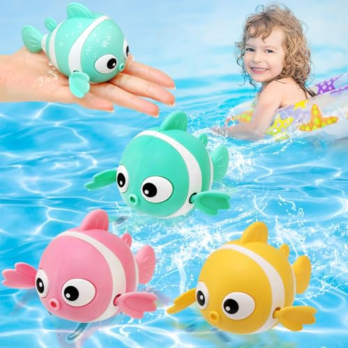 BelleStyle Jouet de Bain Bébé, Jeux de Bain pour Enfant 1 2 3 4 Ans, Poisson Animaux Jouets Flottants, Jeu d'eau Jouet de Baignoire Piscine, Jouets de Douche pour Tout-Petits Garcon Fille - 3 Pièces