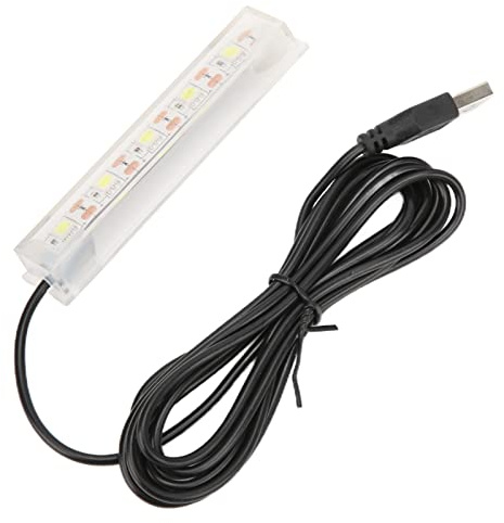 LED Aquarium Beleuchtung, USB-betrieben mit weißem Licht für Süß- und Salzwasser Aquarien, 9,9 cm kompakte LED Lampe für Aquarianer, Fischzüchter und Nano-Aquarium-Besitzer
