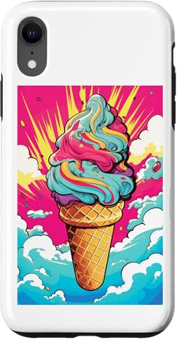 Carcasa para iPhone XR Helado de gofrera helado helado helado arte pop art vintage retro helado helado