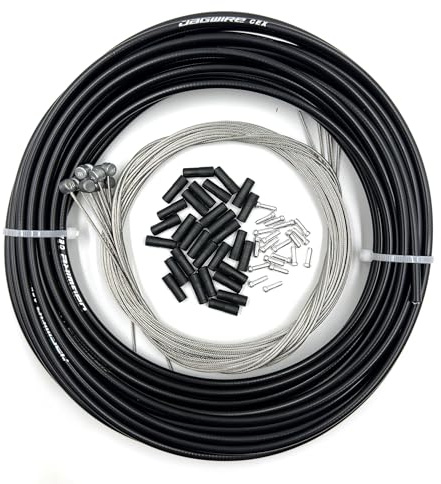 Farbetter Lined Bicycle Brake Cable Housing, 5mm x 50ft, Including 30 PCS Cable End Caps Kit, The Most Trusted DIY Set for SRAM/Shimano Mountain Bike Road Bike (50ft+10 Mountain Inner Wires)