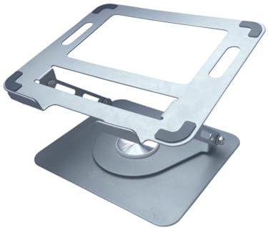 Kigam Laptopständer für Schreibtisch [360 Grad Drehbar] Höhenverstellbar Ergonomischer Tragbarer Laptopstand Kompatibel mit Allen MacBook Pro/Air Laptops bis 17 Zoll | Silber