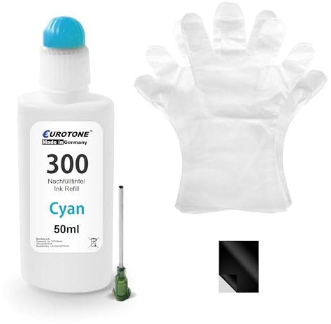 Eurotone 10x Set HP-300- Nachfülltinte für HP 300 Nachfüllung Schwarz für HP Deskjet F4280 F4500 F4580 F2400 F2420 F2480 D1660 D2660 F4210 Envy 100 110 114 120 PhotoSmart C4680 C4780