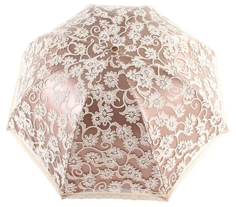 HUIFACAI Damen Vintage Spitze Sonnenschirm Faltbarer Blumenstickerei Regenschirm Sonnenschirm UV-Schutz Regenschirm Tragbar Faltschirm