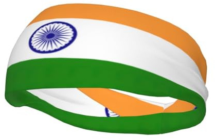 Indian Flag Headband Hair Sweat Headband Head Wrap Hair Non-Slip Stretchable Washable Makeup Headband