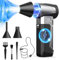 Soplador de polvo eléctrico Air Duster, 160000 rpm, 3 velocidades ajustables, carga rápida USB, con batería de 5000 mAh, adecuado para la limpieza de electrónica, artículos del hogar, pelo de mascotas