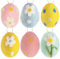 BETESSIN 6 Stück Mini Ostereier zum Aufhängen - Bunte Filzeier mit Blumenmotiv - Osterdeko zum Basteln - Osteranhänger für Osterstrauß, Osterbaum, Osterzweige, Frühlingsdeko, Ostern Deko UVM.