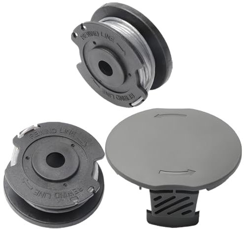 Bobine Fil Coupe Bordure et Capuchons de bobine Compatible avec Bosch EasyGrassCut 18v-260 18v-26 18V-230, ligne de bobine de remplacement(2 Bobine+1 Capuchons de bobine)