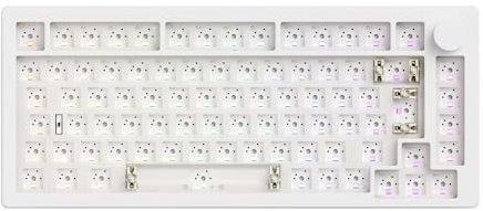 MONSGEEK M1 V5 Mechanisches Tastatur-Kit, VIA Programmierbares Hot-Swap-Tri-Mode-RGB-Tastatur-Kit für Windows/Mac (ISO-Layout, weiß)