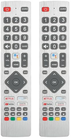 2 PZ Telecomando SHWRMC0133 IR Compatibile con Sharp Aquos TV 40BL2EA 40BL3EA 50BL2EA 24BI2EA 32BI2EA Sostituzione Controllore con NETFLIX PrimeVideo YouTube Google Play Pulsanti (NO Funzione Vocale)