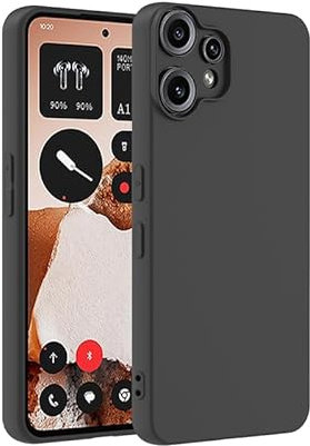 Bihizei Funda para Nothing CMF Phone 2 Pro, TPU Silicona Fibra de Carbono Protección Cover Flexibl, Cubierta a Prueba de Golpes con Forro de Microfibra, Negro