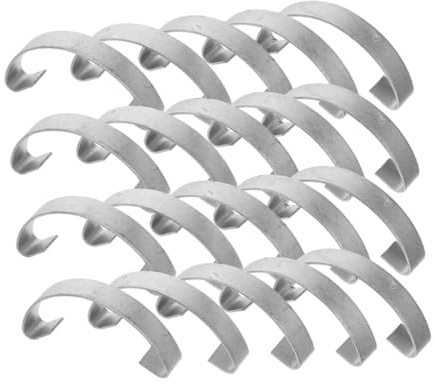 Gancho de Acero 20 Piezas, para Puerta de Jaula de Pollo | Clip Reutilizable, Instalación Sencilla, Color Plata, para Jaulas de Aves y Gallineros Domésticos