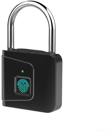 Zilimontt Cadenas à empreintes digitales avec clé de secours, cadenas intelligent avec biométrique sans clé, convient pour l'extérieur et robuste, étanche IP65.