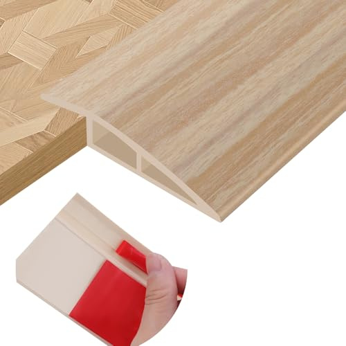 Übergangsprofil selbstklebend Türschwellenrampe Übergangsprofil Höhenausgleich PVC Übergangsleiste Boden Türschwellen Leiste Abdeckleisten für Fußböden Schwellen (Hellgelbe Holzmaserung, 10mm×3m)
