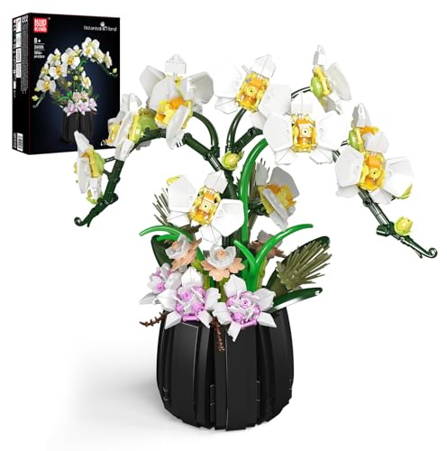 SHHFWU 24108 Botanicals Orchidee Modellbausatz für Erwachsene, Künstliche Pflanzen Set, Home und Zimmer-Deko - Botanik Kollektion - Geschenke für Frauen und Männer﻿ (1014 Teile)