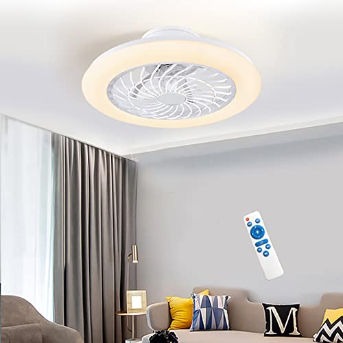 MEVZHH Ceilifans Withp and Remotet Modern Ceilifans with Lights Bladeless Fan Light Led 3 Speed for Bedroom Lounge