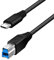 Fasgear 1m Type C to USB B 3.0 Cable Nylon Braided USB C Male to Type B Male Cord (3ft, Black)