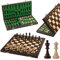Turnier Schachspiel Holz | Master of Chess | Schachbrett Holz Hochwertig 42 cm | Figuren Staunton NO.4 und Schachbrett mit Brünierten Feldern