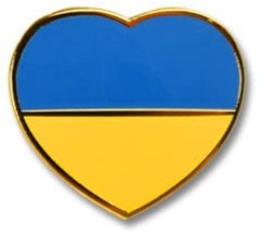 Flaggenpin Ukraine Pin Herz Ukraine Flagge Pin Herz Ukraine Heart Pin Herz-Pin, blau-gelb, 2cm