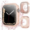 owlold Funda Apple Watch Series 9/8/7 41 mm Impermeable, Carcasa Antigolpes 360 Grados con Protector de Pantalla de Cristal Templado Integrado, iwatch IPX8 Waterproof Doble Cara Case 41 mm - Rosa