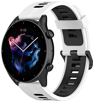 Wownadu 20MM Quick Release Armband Kompatible für Garmin Vivoactive 5/3, Venu, Venu 2 Plus/Sq/Sq 2 Armbänder für Vivomove 3/Trend/Sport/Style Ersatzarmband Schwarz Weiß