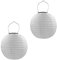Qedertek Lampions Solar Außen 2 Stück 20cm LED Laterne Wasserdicht Nylon Hängende Gartenlaterne Beleuchtung für Garten, Terrasse, Hochzeit, Fest Deko (Warmweiß)