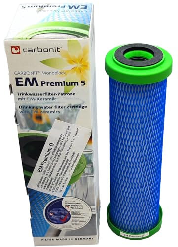 Wasserfilterpatrone EM Premium D mit EM Keramik | mit EM Keramik | speziell für Waserverwibeler geeignet | besserer Wassergeschmack | komptibel zu Carbonit SANUNO & Vario HP | AquaAvanti | WatPass