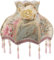 jojofuny Viktorianischer Vintage-Blumen Dekorative Fransen Stoffperlen-Spitzen-Lampenschirm