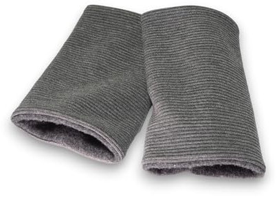 Pulswärmer (Armstulpen), aus Rippen-Jersey und Baumwollfleece, Nähwerkstatt Marke Britta Meier (Dunkelgrau)