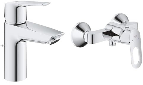 GROHE QUICKFIX Start Robinet de salle de bains lavabo, mousseur économie d'eau & Mitigeur Chromé monocommande Douche BauLoop 23340000 en Laiton