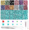 NACHLYNN 35700 Pcs Resin Rhinestones Kits Colorful ＆ Light Blue Flatback Round Jelly Rhinestones with Tweezers Pen 2-6mm Bedazzling Non Hotfix Crystal Gems for Nail DIY Crafts Face Tumblers