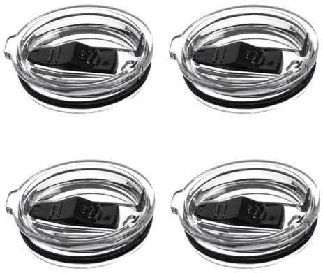 Volhoply Leakproof Sliding Lids for Coffe Mug and Tumbler Bulk 4 Pack,BPA-Free Reusable Cup Cover(Lids,4 Set)