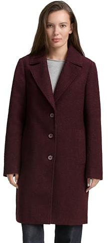 Tom Tailor Damen Bouclé Mantel mit Reverskragen