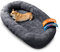 noviclass® Hundebett Balu XXL 190cm | Extrem Komfortables Hundebett für Menschen | Mit Decke und Kissen | Für Grosse Hunde | Memory-Foam Orthopädische Matratze | Waschbar (Dunkelgrau)