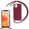 SLWYF Compatible with iPhone 12 Pro/iPhone 12 Crossbody Lanyard Case, Liquid Silicone Protective Phone Case with Strap Adjustable Neck Cord Necklace Soft Cover for iPhone 12 Pro/iPhone 12, Red