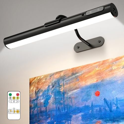 bravzurg Luce LED specchio bagno ricaricabile, 4000mAh applique senza fili con telecomando e calamita, wireless wall light, specchio bagno, armadio, muro, lampada parete senza fili per fotografica