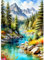 DPHERO DIY Verschneiter Berg Diamant Painting Bilder für Erwachsene Anfänger,5D Wald Diamond Painting Set,DIY Bach Runde Steine Diamant Kunst Kits, Diamant Art für Zuhause Dekor 30x40 cm