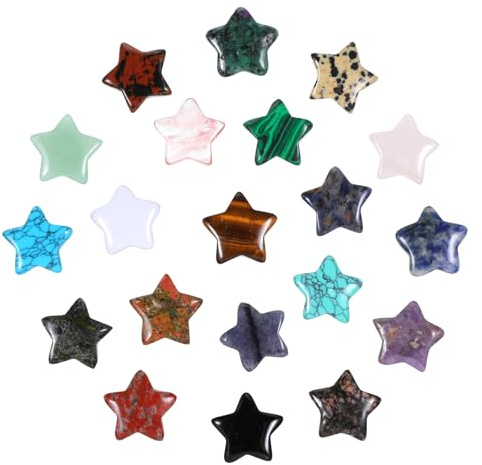 cobee 20 Stück Glückssteine, Stern Edelsteine Bunte Heilsteine Kristalle Heilsteine unte Glückssteine Set Für Crystal Therapy Meditation Und Dekoration