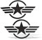 ERREINGE STICKER PRESPAZIATO NERO 12cm - x2 STELLE MILITARI ARMY ESERCITO - Adesivo Decal Decalcomania Vinile Murale Laptop Auto Moto Casco Camper