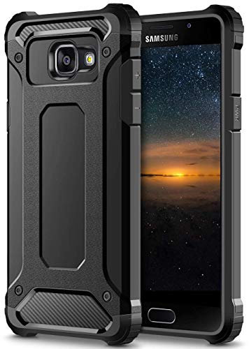 Coolden Handyhülle für Samsung Galaxy A5 2016 Hülle Premium [Armor Serie] Outdoor Stoßfest Schutzhülle Tough Silikon + Hard Bumper Case Militärstandard Cover für Samsung Galaxy A5 2016 (Schwarz)