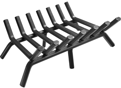 AMAGABELI GARDEN & HOME Fireplace Grate 30 inch Fire Pit Grate Fire Place Log Holder Wrought Iron Heavy Duty Solid Steel Indoor Outdoor Camping Hearth Firepit Firewood Wood Burning Rack Stove