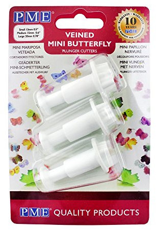 JEM PME Cortadores con Expulsor Nuevos - Mini Mariposa, Pequeña, Mediana y Grande, Set de 3