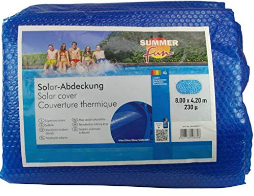 Summer Fun Extra Solarplane, Solarfolie, Luftpolsterabdeckung für Pool oval 800x420 cm, 230 µm