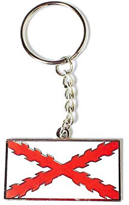 Gemelolandia Porte-clés Aspa de Bourgogne Espagne ancienne croix de Saint-Andres pour ranger et collecter les clés | Porte-clés original et pratique | Organisateur de clés compact, Blanc/rouge, Talla