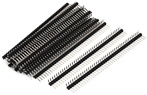 Aexit 20pcs Right Angle 40-pin 2.54mm Male Pin Header for Breadboard 1x40 Single Row (ad89d843511277be0cc29992132e11f9)
