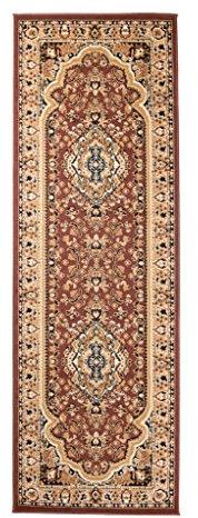Carpeto Orientteppich Läufer Teppich Braun 70 x 200 cm Medaillon Muster Kurzflor Verona Kollektion