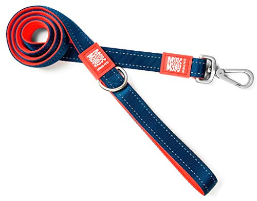 Max & Molly Ultra sichere und Bequeme gepolsterte Neopren-Sportleine mit reflektierenden Außennähten, Matrix Red