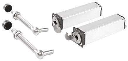 Paire de charnière à ressort pour portillon / tige filetée 150mm / profil carré 40 x 40 mm - LOCINOX -