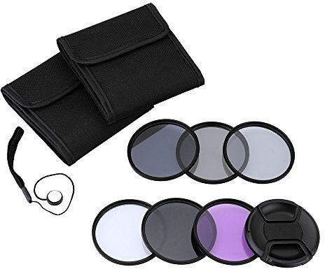 andoer 55 mm UV + CPL + FLD + ND (ND2 ND4 ND8) Set di filtri di fotografia filtro ultravioletta di Densità neutra fluorescente Polarizzatore circolare per Nikon Canon Sony Pentax DSLR